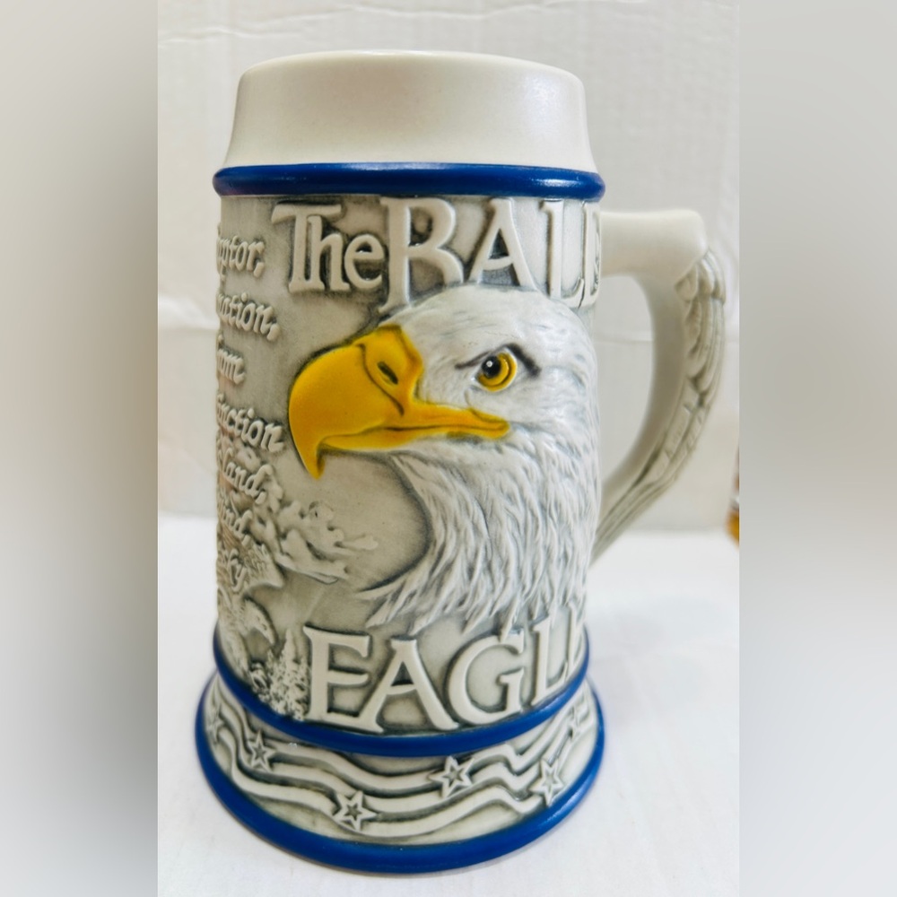 Beer stein The Bald Eagle by Tom O’Brien.Made in Brazil 2000 Excellent condition